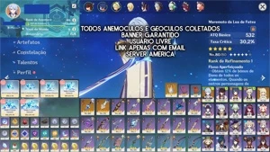 Conta Genshin Impact Ayato + Maretomo