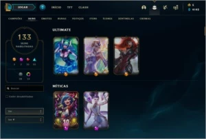 conta platina 1 diversas skins - League of Legends LOL