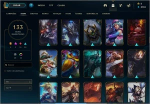 conta platina 1 diversas skins - League of Legends LOL