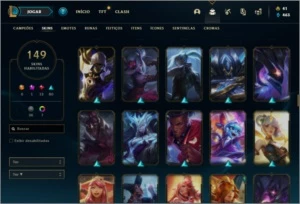 Conta ouro 1 com 102 Champs, 149 Skins + 1 Prestigio - League of Legends LOL