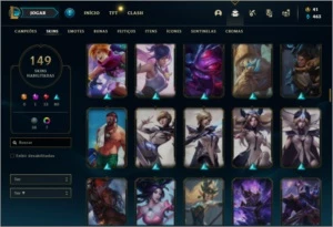 Conta ouro 1 com 102 Champs, 149 Skins + 1 Prestigio - League of Legends LOL