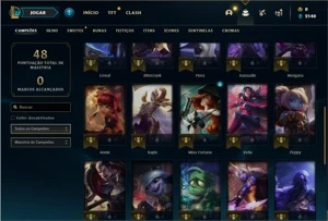 Conta ouro 3 com 32 Champs e 4 Skins + 4 Fragmentos de skins - League of Legends LOL