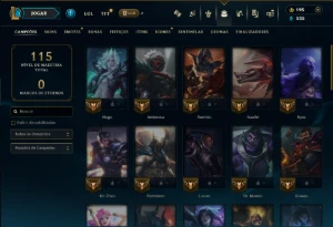 Platina 3 com 45 Champs e 1 Skin - League of Legends LOL
