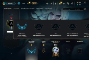 Platina 3 com 45 Champs e 1 Skin - League of Legends LOL