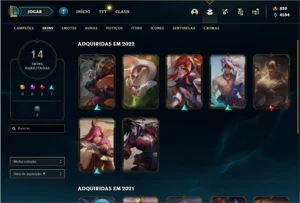 Conta bronze 1 com 32 Champs e 14 Skins + 820 RP - League of Legends LOL