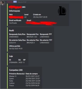 Bot de info de league of legends, Valor ** MENSAL ** LOL