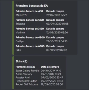 Bot de info de league of legends, Valor ** MENSAL ** LOL