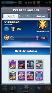 Conta Clash royale nível 11 pode ser trocado de nome.