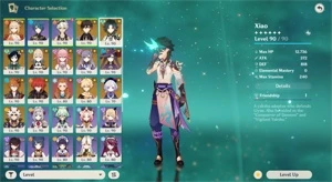 AR 58 YAE+ARMA+ITTO C1 (26 T5 COM CONSTELAÇÕES!) KEQC4 XIAO - Genshin Impact