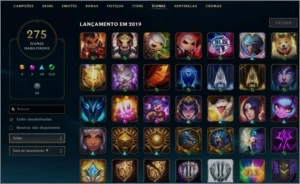 Conta Ouro, Todos os Champs, 247 Skins, 275 Icones, 79Cromas - League of Legends LOL