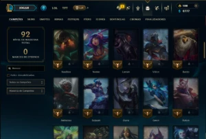 Mestre com 75 Champs e 9 Skins ( 59 PDL ) - League of Legends LOL