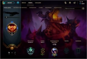 Conta de lol platina IV - League of Legends