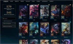 Vendo conta de lol LVL 401, com 281 Skins, full champ