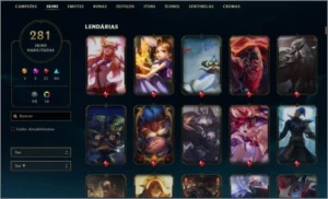 Vendo conta de lol LVL 401, com 281 Skins, full champ - League of Legends