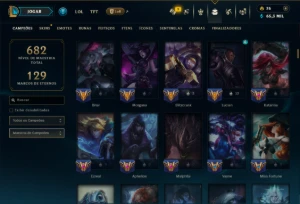 Prata 2 com TODOS os Champs e 132 Skins (Mais de 600 Jogos) - League of Legends LOL