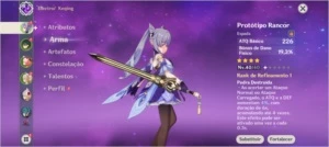 Conta com Xiao e Keqing AR 21 - Genshin Impact