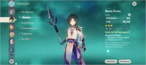 Conta com Xiao e Keqing AR 21 - Genshin Impact
