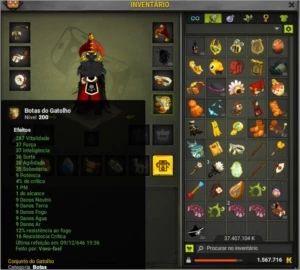 Set multi nivel 200 com dofusteuse + char 200