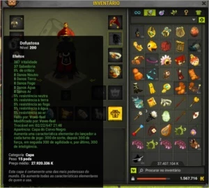 Set multi nivel 200 com dofusteuse + char 200