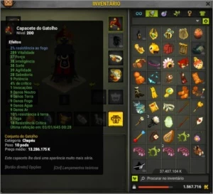 Set multi nivel 200 com dofusteuse + char 200