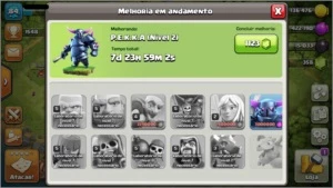 Conta Clash of Clans CV 8 intermediario com Rei nvl 8