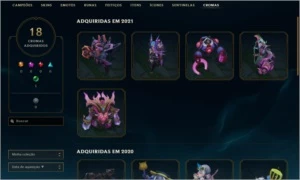 Conta league of legends, level 248, 255 skins LOL