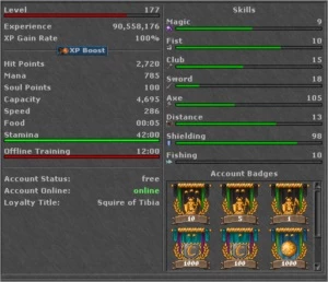 EK 177 + EK 120 + 20% LOYALTY - Tibia