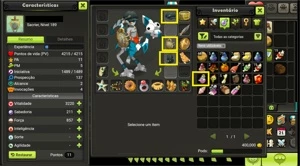 SACRIER 189 SCROLLADO COM SET COMPLETO - BRUTAS (Touch) - Dofus