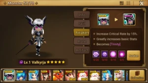 Reroll Summoners War lvl10 com Valkyrja Dark - Trinity