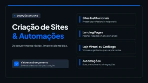 Criação de sites, landing page, catálogo, loja virtual e etc - Serviços Digitais