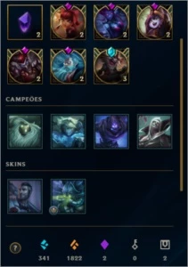 Diamante, 96camp, 65skins (10lend, DJ Sona e Annie Hextech) - League of Legends LOL