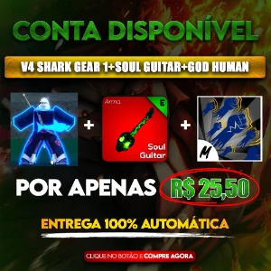 Conta com Shark v4 Full com God human e soul guitar - Roblox