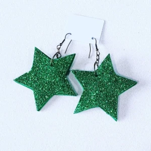 Brinco Estrela Verde Eva - Artesanato e Personalizados