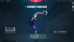 Conta valorant com Karambit saqueador e kunai floreterea