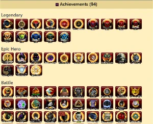 94 BADGE - LQS - 13 Epic Hero - Lv100 - Adventure Quest World AQW