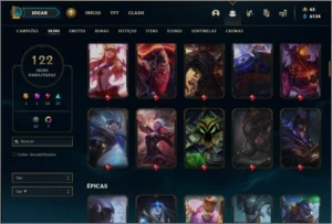 Conta ouro 4 com TODOS os champs e 122 skins - League of Legends LOL
