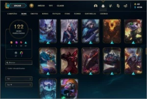 Conta ouro 4 com TODOS os champs e 122 skins - League of Legends LOL