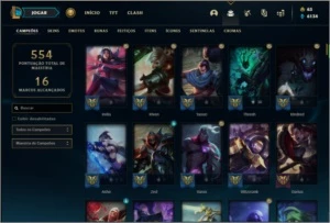 Conta ouro 4 com TODOS os champs e 122 skins - League of Legends LOL