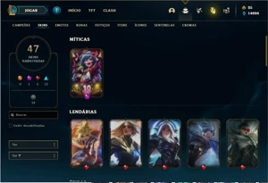 Conta prata 4 com 47 Skins e 84 Champs - League of Legends LOL