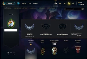 Conta prata 4 com 47 Skins e 84 Champs - League of Legends LOL