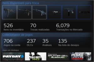 Conta Steam Nível 136 com mais de 700 jogos