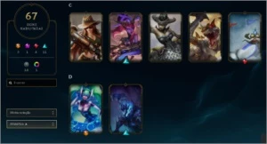 CONTA LEAGUE OF LEGENDS - 104 CHAMPS - 67 SKINS - UNRANKED LOL
