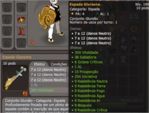 Espada Glursona Exo Alcance Servidor Spiritia - Dofus
