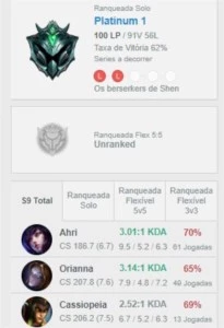 Conta League of legends MMR ALTO LOL