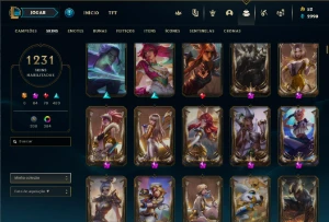 Conta DIAMANTE TFT - 1231 Skins LOL - Ex Challenger SoloQ - League of Legends