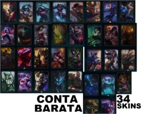 CONTA LV57 COM BORDA DE PLATINA [70 CAMPEÕES E 34 SKINS] - League of Legends LOL