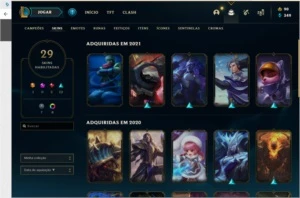 Conta League of Legends Platina 3 lv96, 29 skins LOL