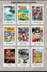 Conta Nintendo com vários jogos AA