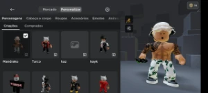 Conta Roblox criada em 2017, com vários intens de robux.