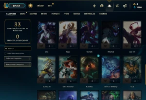 Esmeralda 1 com 43 Champs e 7 Skins + 9 Fragmentos - League of Legends LOL